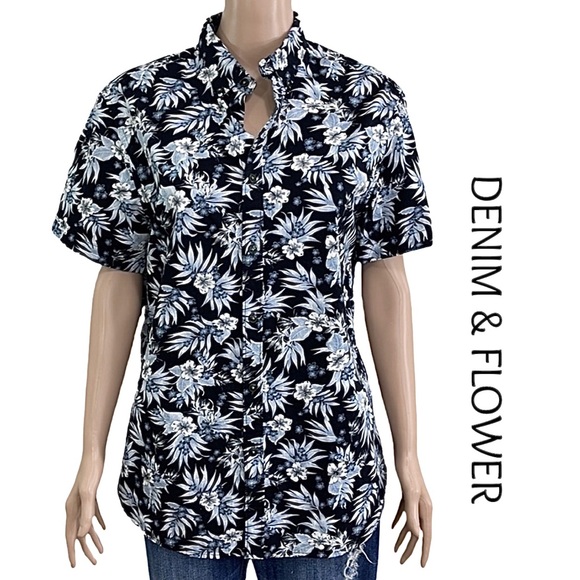 Denim & Flower Other - Denim & Flower Hawaiian Casual Button Down Shirt